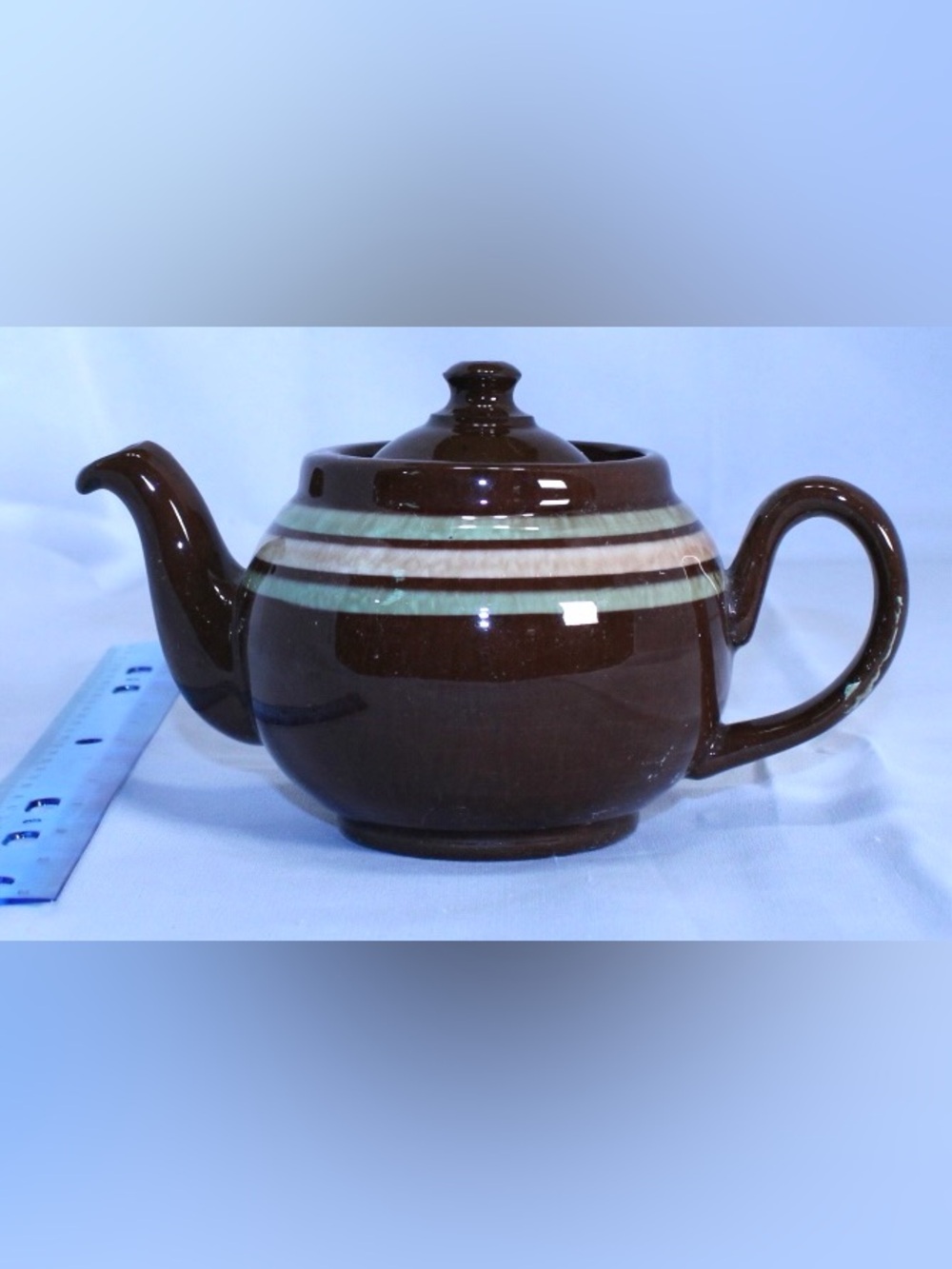 Alcock, Lindley, and Bloore (ALB) England “Brown Betty” Teapot with Matching Lid